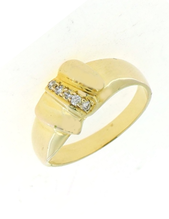 Anillo ARQUE Plata Chapado Oro Circonita Mujer Talla 15