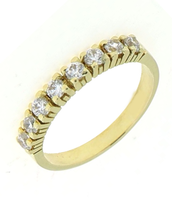 Anillo ARQUE Plata Chapado Oro CirconitaS Mujer Talla 15