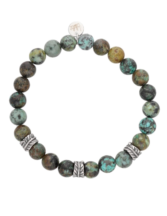 Pulsera LISKA BALI012BR Acero con Turquesas Africanas Unisex