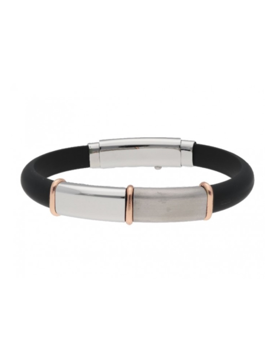 Pulsera LISKA MTC022BR Acero Bicolor y Caucho Hombre