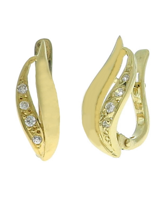 Pendientes Plata Chapado Oro Zirconita Mujer 