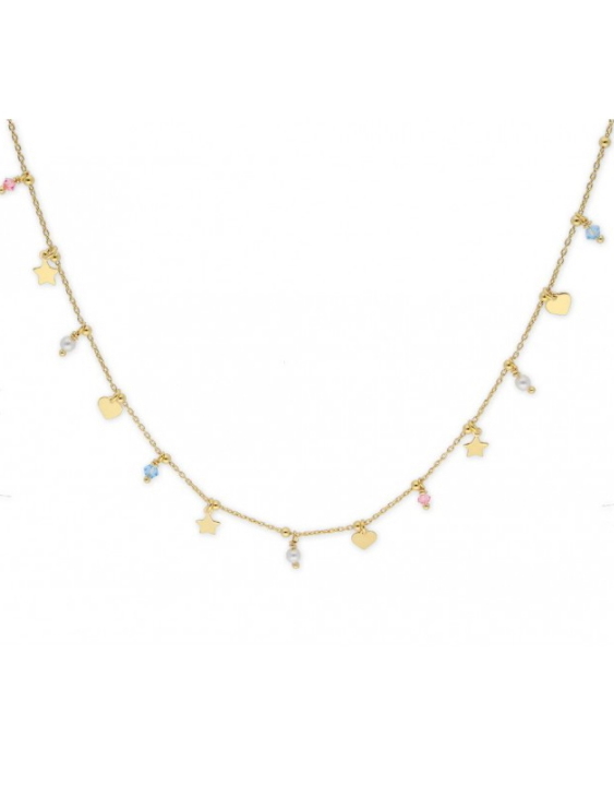 Collar LISKA LSW4320CL-D Plata Ley con Baño de Oro y Cristales Mujer