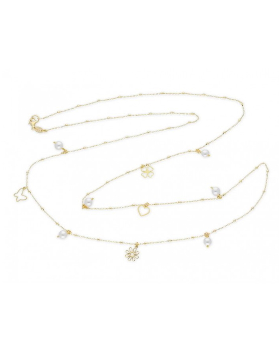Collar LISKA LSW4285CL-D Plata con Baño de Oro y Perlas Mujer