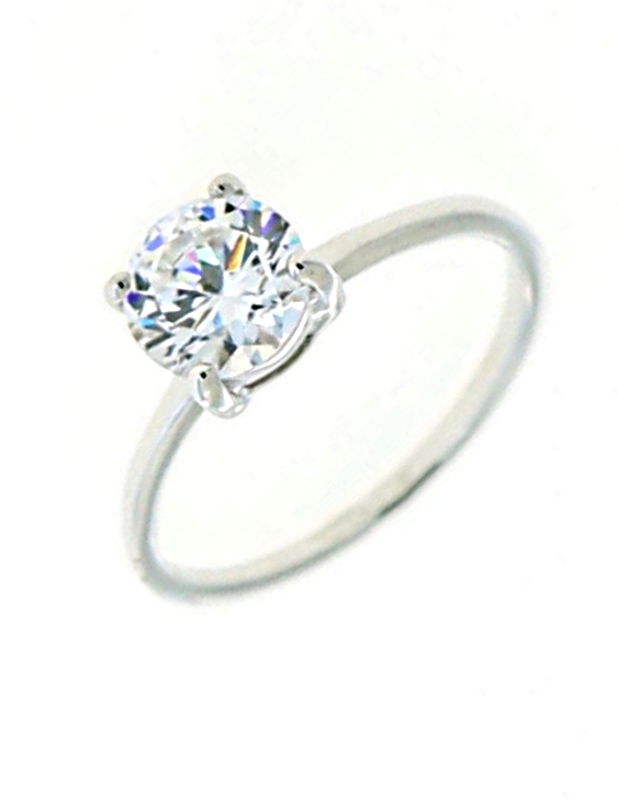 Anillo Plata Rodiada con Circonitas Mujer Talla 16-18  