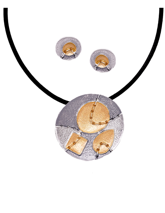 Collar y Pendientes ANTOLELLI 670250 Metal Antialérgico Dorado y Plateado Mujer