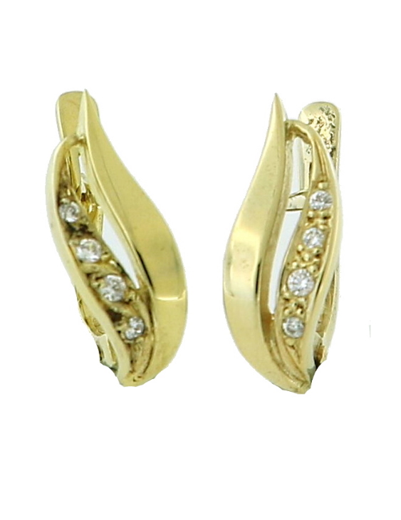 Pendientes Plata Chapado Oro Zirconita Mujer Cierre Pala Catalana