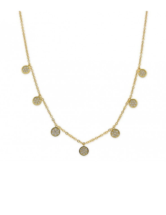 Collar LISKA MED028CL-D Plata con Baño de Oro y Circonitas Mujer