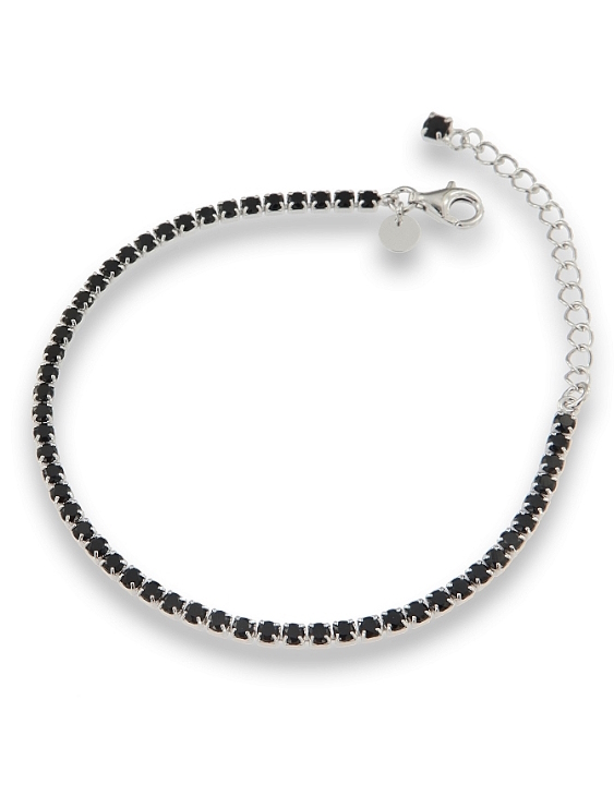 Pulsera BZA105358 Plata con Baño de Rodio y Circonitas Negras Mujer